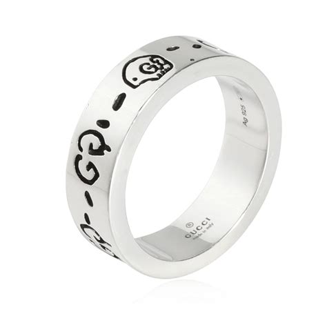 GUCCI Gucci Ghost Aureco Black Silver Ring .